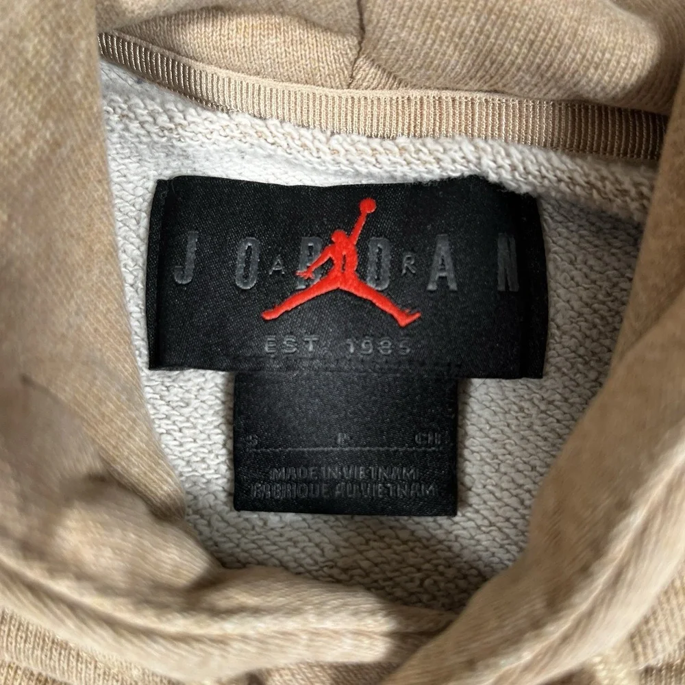 Jordan Flight Fleece Men's Small Pullover Hoodie Hemp-Heather DQ7338-201-EUC‎